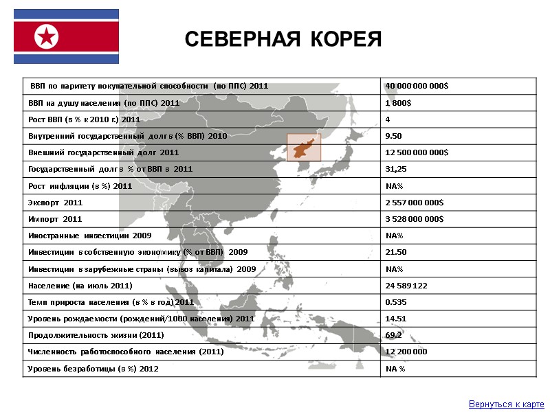 Вернуться к карте СЕВЕРНАЯ КОРЕЯ